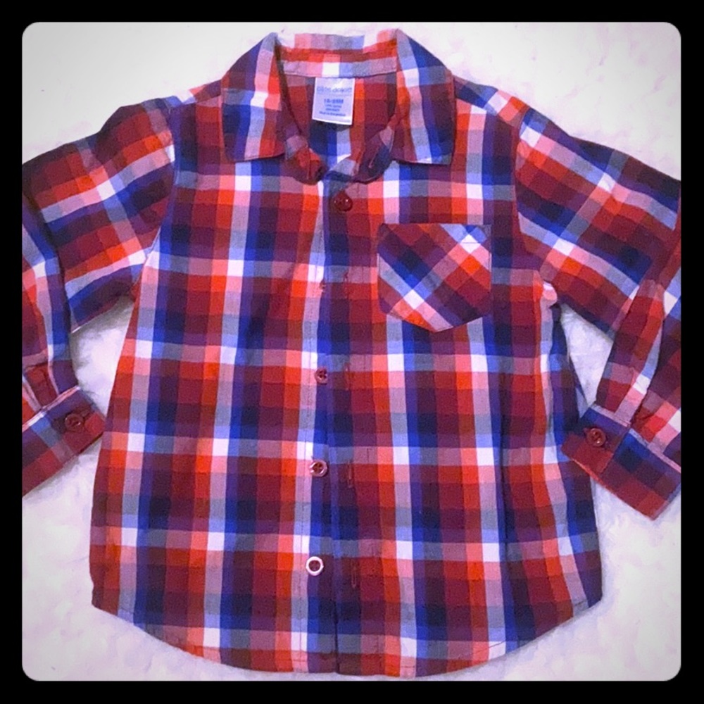 BOYS plaid button down
